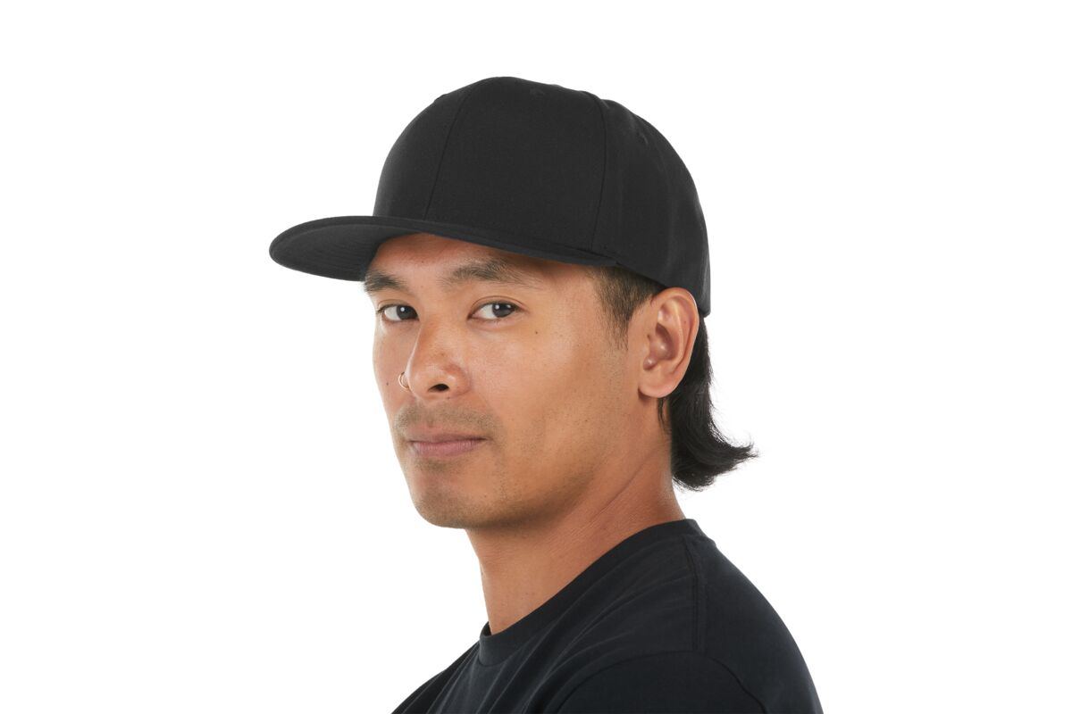 recycled-poly-classic-6-panel-hat-g9 WebPDP-HAT001002_Recycled_Poly_Classic_6Panel_Hat_Black_Studio_Harper_Studios_0723_Side_3__HAT001002OS.jpg